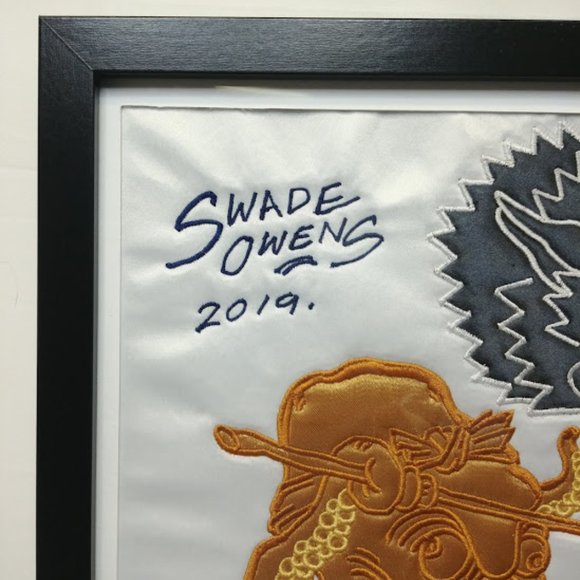 Swade Owens Framed Original Hand Embroidered 2019 - Picture 4 of 7